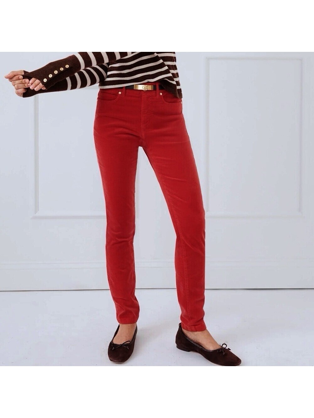 J.MCLAUGHLIN Women’s Becca Ponte Slim Legging Pant In Red-Size 6